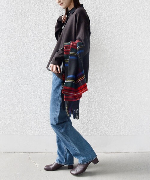 さくら　ships サイド スリットゴールド ポロニット WEB限定】〈手洗い可能〉サイド スリット ゴールド 釦 ポロ ニット