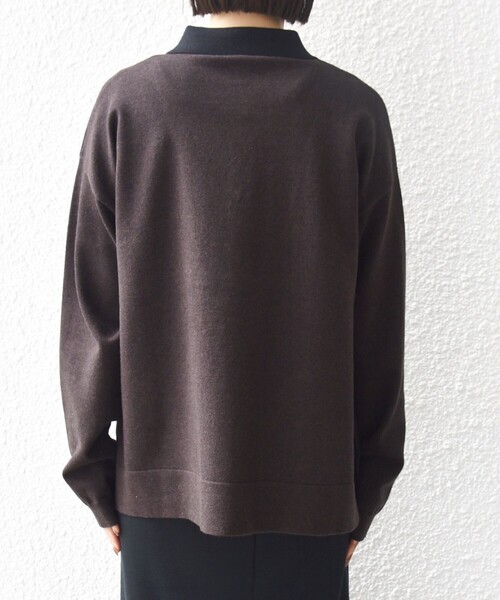 セール】【WEB限定】〈手洗い可能〉サイド スリット ゴールド 釦 ポロ