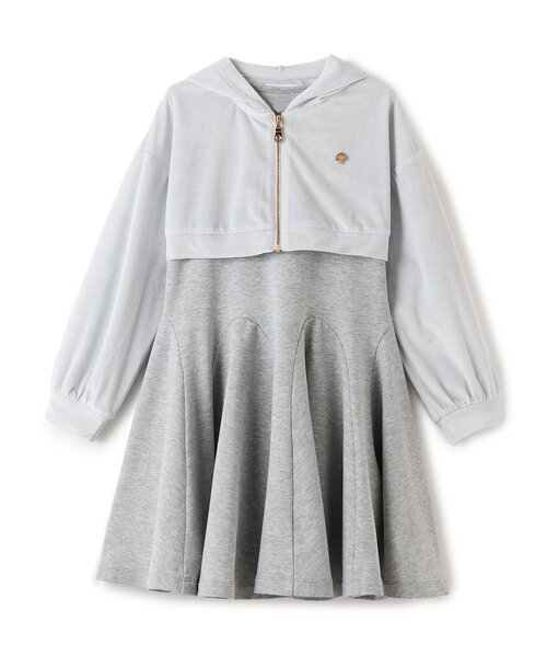 セール】シアーベロアパーカ＆カットワンピースセット（ワンピース