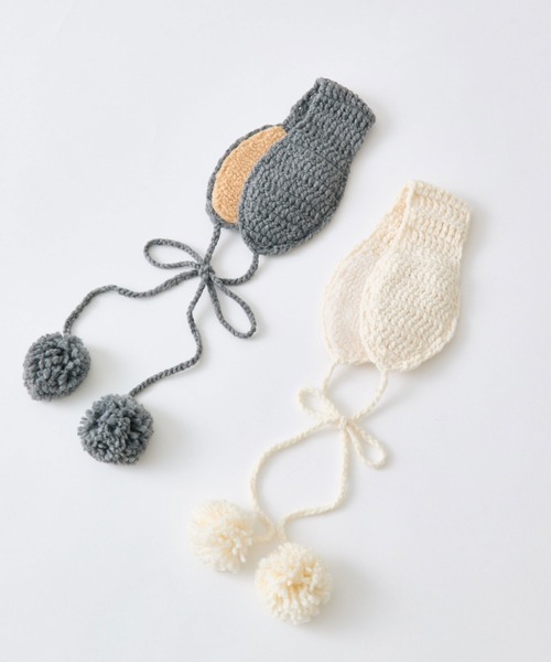 OLIVE des OLIVE（オリーブデオリーブ）の「ポンポンイヤマフ（イヤーマフ・レディース・グレー/オフホワイト・FREE）」の3枚目の写真