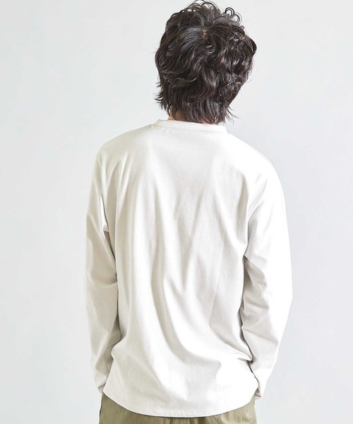 UNION STATION(ユニオンステーション)の「Wフェイス裏メッシュロンT(Tシャツ/カットソー・メンズ・グレー/オフホワイト/ブラック・M/L)」の6枚目の写真