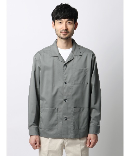SUIT SQUARE(スーツスクエア)の「シャツアウター CANONICO OFFLIMITS ストレッチ 無地(シャツ/ブラウス・メンズ・グレー系/カーキ系/ブラック系・LL/L/M/S)」の4枚目の写真