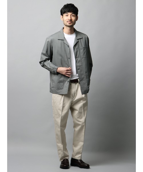 SUIT SQUARE(スーツスクエア)の「シャツアウター CANONICO OFFLIMITS ストレッチ 無地(シャツ/ブラウス・メンズ・グレー系/カーキ系/ブラック系・LL/L/M/S)」の10枚目の写真