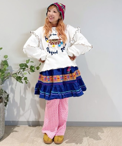 チャイハネ（チャイハネ）の「【チャイハネ】スアメルトレーナー（スウェット・レディース・ブラック/カーキ/ホワイト・FREE）」の9枚目の写真