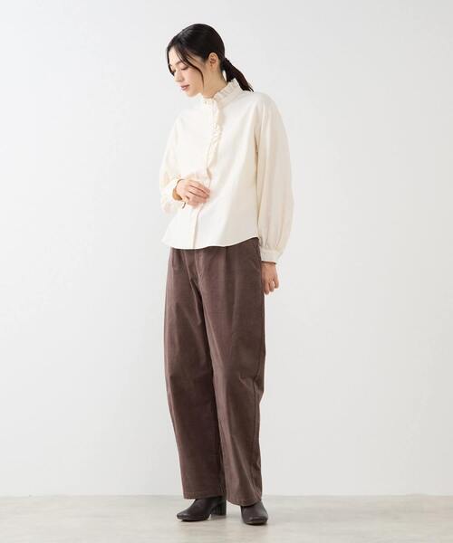 MELROSE claire（メルローズ クレール）の「【マイクロコールカーヴィーパンツ】（その他パンツ・レディース・クリーム/グレイッシュブルー/ブラウン・2/3/4）」の5枚目の写真