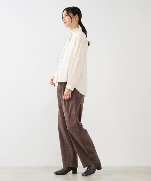 MELROSE claire（メルローズ クレール）の「【マイクロコールカーヴィーパンツ】（その他パンツ・レディース・クリーム/グレイッシュブルー/ブラウン・2/3/4）」の7枚目の写真