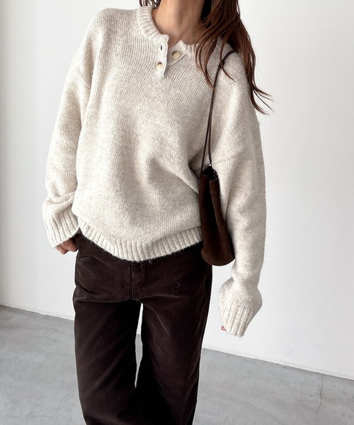 El mar】エルマール MIXヤーンブロッキングニット CANAL JEAN El mar