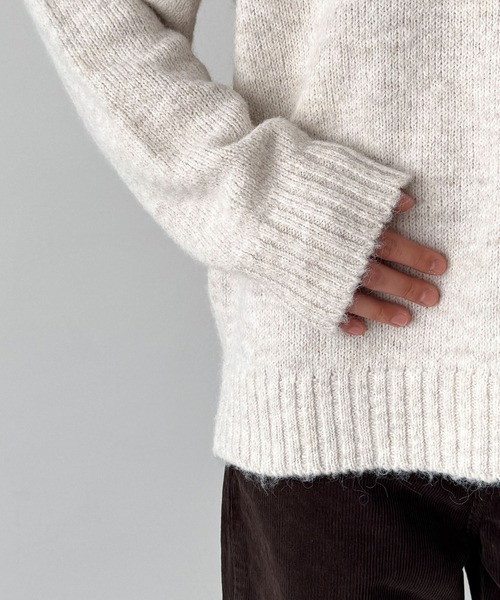 CANAL JEAN（キャナルジーン）の「El mar　ヘンリーネックオーバーニット（ニット/セーター・レディース・オートミール/ブラック/グレー・ONE SIZE）」の17枚目の写真