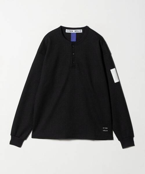 CITEN(シテン)の「<CITEN>ヘンリーネックワッフルロングスリーブシャツ(Tシャツ/カットソー・メンズ・ブラック/ホワイト・L/M)」の10枚目の写真
