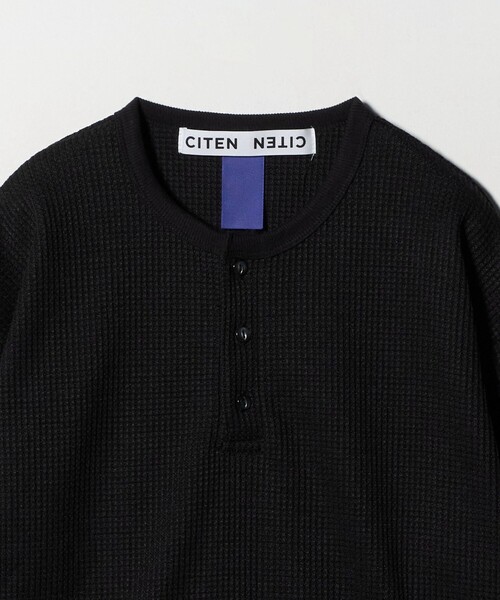 CITEN(シテン)の「<CITEN>ヘンリーネックワッフルロングスリーブシャツ(Tシャツ/カットソー・メンズ・ブラック/ホワイト・L/M)」の12枚目の写真