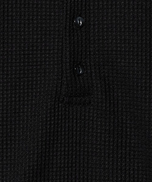 CITEN(シテン)の「<CITEN>ヘンリーネックワッフルロングスリーブシャツ(Tシャツ/カットソー・メンズ・ブラック/ホワイト・L/M)」の16枚目の写真