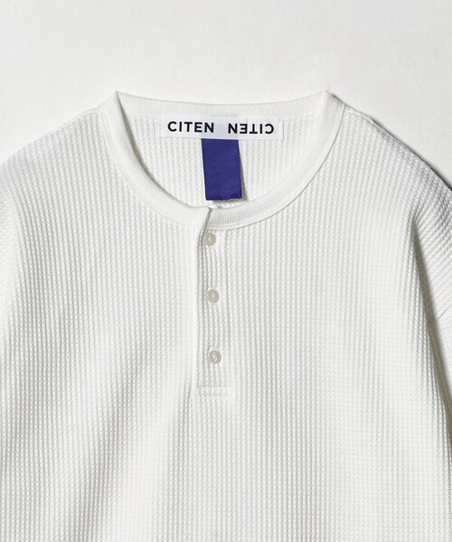 CITEN(シテン)の「<CITEN>ヘンリーネックワッフルロングスリーブシャツ(Tシャツ/カットソー・メンズ・ブラック/ホワイト・L/M)」の19枚目の写真