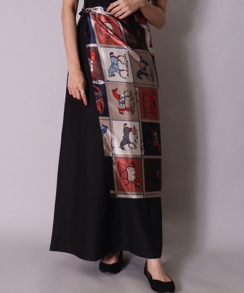 BAYBLO（ベイブロ）の「(CR)【ユニセックス】パネル 馬車 柄 プリント スカーフ[90cm×90cm]（バンダナ/スカーフ・レディース・パープル/ネイビー/ベージュ/ワイン・ONE SIZE）」の12枚目の写真