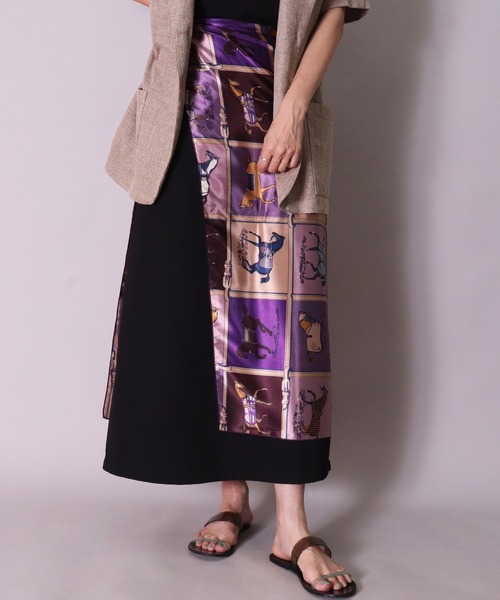 BAYBLO（ベイブロ）の「(CR)【ユニセックス】パネル 馬車 柄 プリント スカーフ[90cm×90cm]（バンダナ/スカーフ・レディース・パープル/ネイビー/ベージュ/ワイン・ONE SIZE）」の15枚目の写真