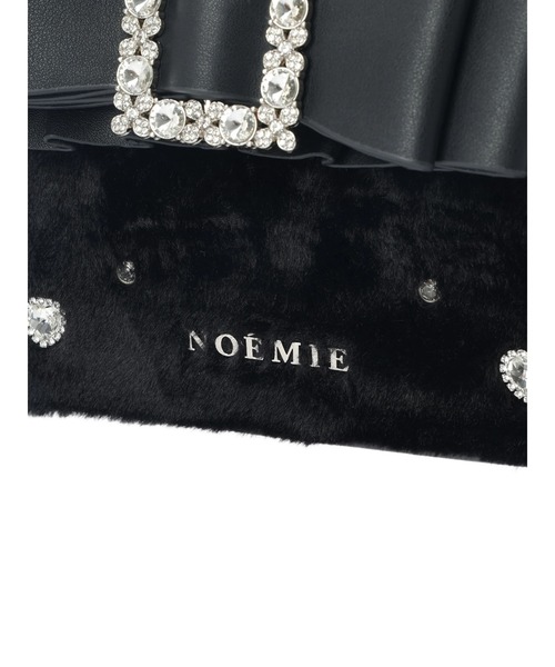 NOEMIE(ノエミー)の「お嬢さんビジューリボンフリルフラップショルダーファーバッグ(ショルダーバッグ・レディース・オフホワイト/ブラック/ピンク・ONE SIZE)」の5枚目の写真