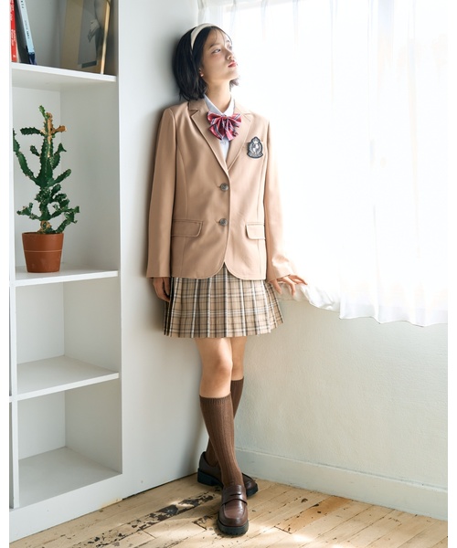 LOVETOXIC（ラブトキシック）の「【卒服・セレモニー】チェック柄プリーツスカパン（スーツスカート・キッズ・ブラック/アイボリー/ベージュ/ネイビー・L:160cm/M:150cm）」の6枚目の写真