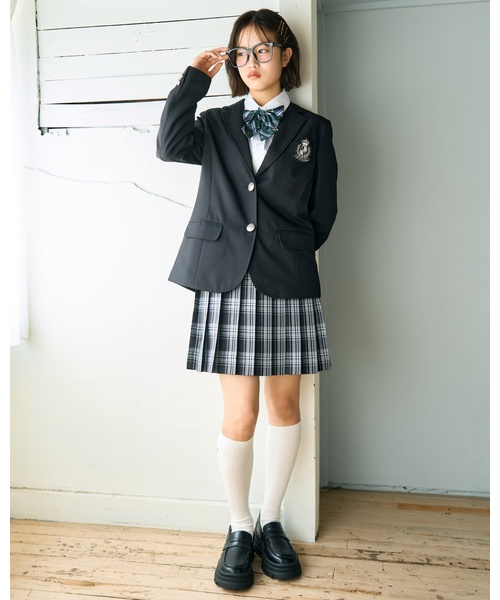 LOVETOXIC（ラブトキシック）の「【卒服・セレモニー】チェック柄プリーツスカパン（スーツスカート・キッズ・ブラック/アイボリー/ベージュ/ネイビー・L:160cm/M:150cm）」の7枚目の写真