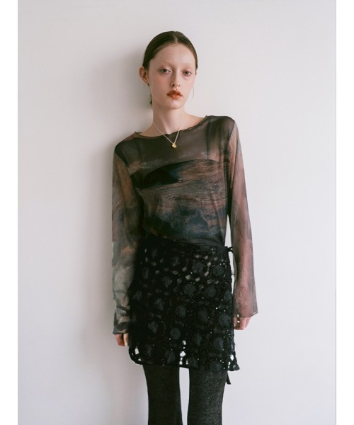 sahara（サハラ）の「Multiway Openwork Apron/マルチウェイオープンワークエプロン（スカート・レディース・アイボリー/ブラック・FREE）」の19枚目の写真