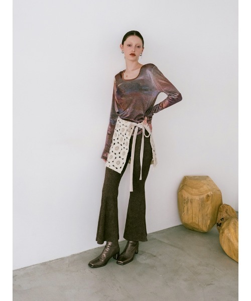 sahara（サハラ）の「Multiway Openwork Apron/マルチウェイオープンワークエプロン（スカート・レディース・アイボリー/ブラック・FREE）」の5枚目の写真