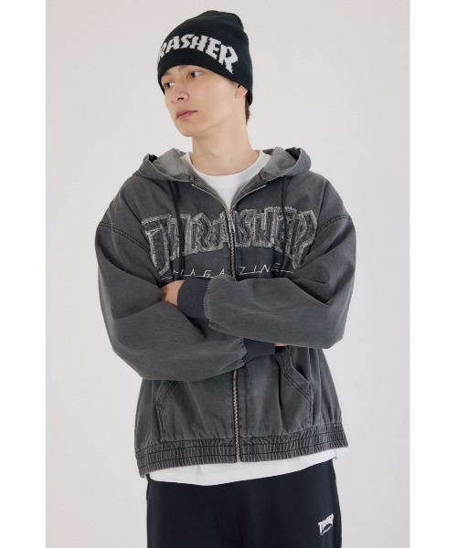 RODEO CROWNS WIDE BOWL（ロデオクラウンズワイドボウル）の「THRASHER デニムフードブルゾン（ブルゾン・レディース・ブラウン/ブルー/ブラック・FREE）」の17枚目の写真