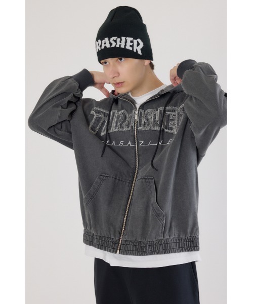 RODEO CROWNS WIDE BOWL（ロデオクラウンズワイドボウル）の「THRASHER デニムフードブルゾン（ブルゾン・レディース・ブラウン/ブルー/ブラック・FREE）」の18枚目の写真