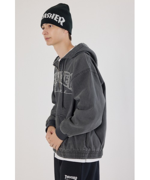 RODEO CROWNS WIDE BOWL（ロデオクラウンズワイドボウル）の「THRASHER デニムフードブルゾン（ブルゾン・レディース・ブラウン/ブルー/ブラック・FREE）」の19枚目の写真