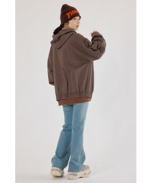 RODEO CROWNS WIDE BOWL（ロデオクラウンズワイドボウル）の「THRASHER デニムフードブルゾン（ブルゾン・レディース・ブラウン/ブルー/ブラック・FREE）」の9枚目の写真