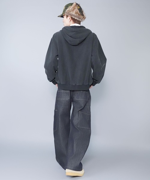 SPINNS（スピンズ）の「2WAYコットンフライトキャップ/防寒/耳当て付き/カモフラージュ柄/ユニセックス（キャップ・メンズ・ベージュ/グリーン系その他/ブラック/ベージュ系その他・ONESIZE）」の7枚目の写真