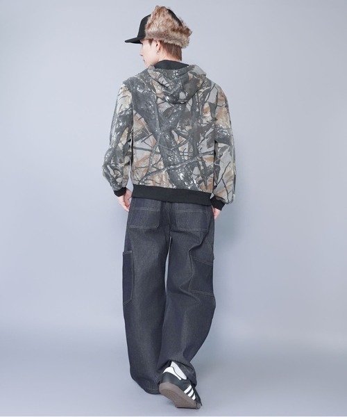 SPINNS（スピンズ）の「2WAYコットンフライトキャップ/防寒/耳当て付き/カモフラージュ柄/ユニセックス（キャップ・メンズ・ベージュ/グリーン系その他/ブラック/ベージュ系その他・ONESIZE）」の9枚目の写真