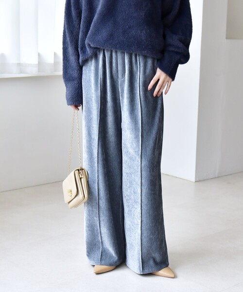 quaranciel:〈洗濯機可能〉ポリエステル ベロア ピンタック イージー