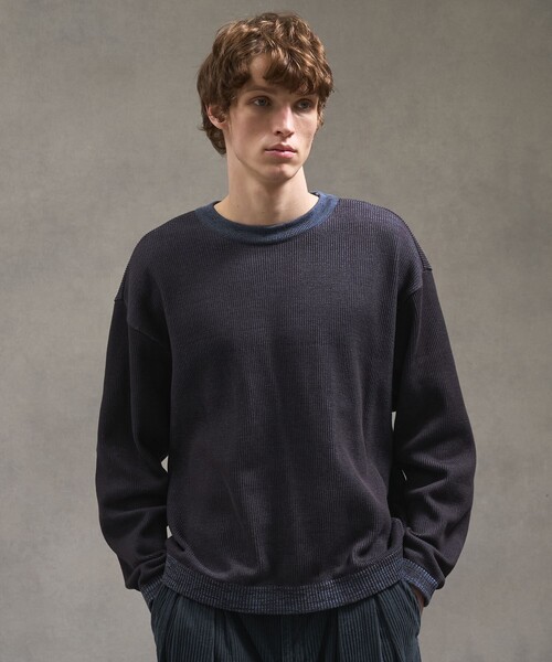 PUBLIC TOKYO（パブリックトウキョウ）の「ウォッシャブルショーティニット（ニット/セーター・メンズ・カーキ/ブルー/ブラウン・1/3/2）」の4枚目の写真