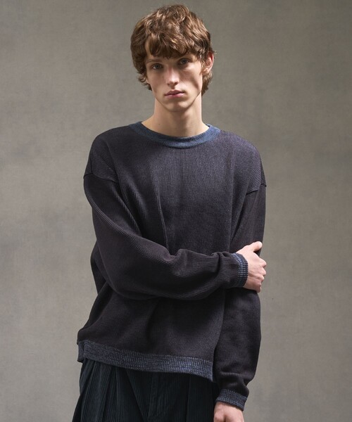 PUBLIC TOKYO（パブリックトウキョウ）の「ウォッシャブルショーティニット（ニット/セーター・メンズ・カーキ/ブルー/ブラウン・1/3/2）」の5枚目の写真