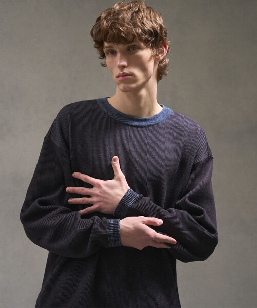 PUBLIC TOKYO（パブリックトウキョウ）の「ウォッシャブルショーティニット（ニット/セーター・メンズ・カーキ/ブルー/ブラウン・1/3/2）」の6枚目の写真