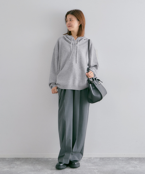 セール】FLUFFYボタンアップフーディー（ニット/セーター）｜U by