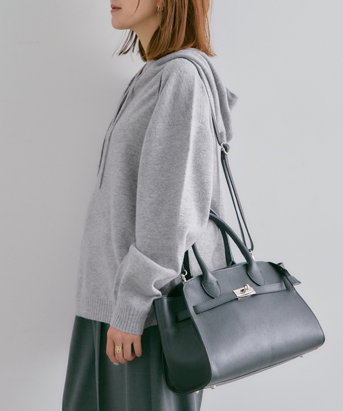 U by SPICK&SPAN（ユーバイスピックアンドスパン）の「FLUFFYボタンアップフーディー（ニット/セーター・レディース・グレー/ホワイト・FREE）」の16枚目の写真