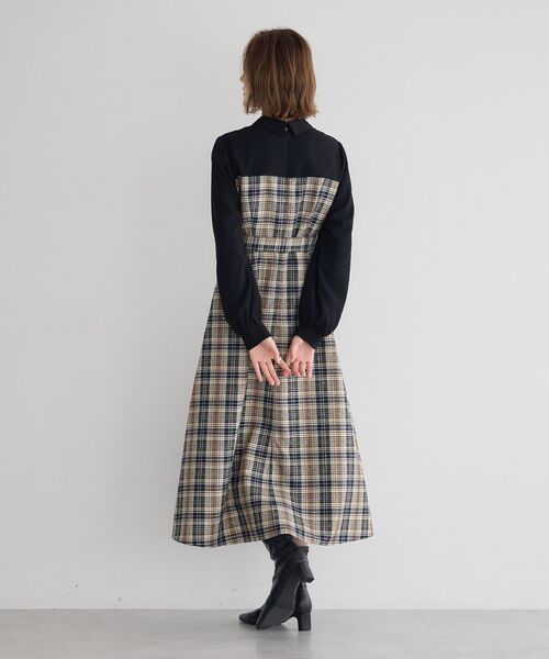 YECCA VECCA(イェッカヴェッカ)の「チェック柄ベアドッキングワンピース(ワンピース・レディース・その他5/チェック・FREE)」の8枚目の写真