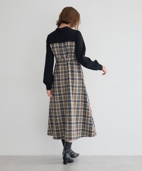 YECCA VECCA(イェッカヴェッカ)の「チェック柄ベアドッキングワンピース(ワンピース・レディース・その他5/チェック・FREE)」の9枚目の写真