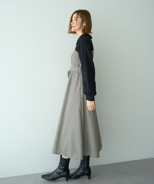 YECCA VECCA(イェッカヴェッカ)の「チェック柄ベアドッキングワンピース(ワンピース・レディース・その他5/チェック・FREE)」の19枚目の写真