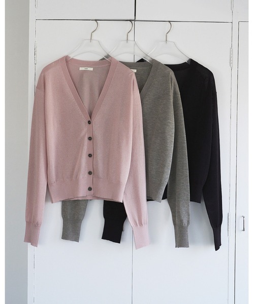 anuke（アンヌーク）の「Highgauge Sheer Cardigan（カーディガン/ボレロ・レディース・ブラウン/ピンク/グレイッシュベージュ・FREE）」の9枚目の写真