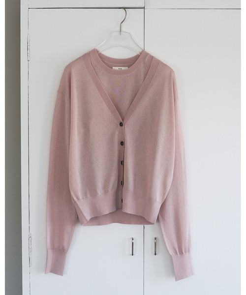 anuke（アンヌーク）の「Highgauge Sheer Cardigan（カーディガン/ボレロ・レディース・ブラウン/ピンク/グレイッシュベージュ・FREE）」の10枚目の写真