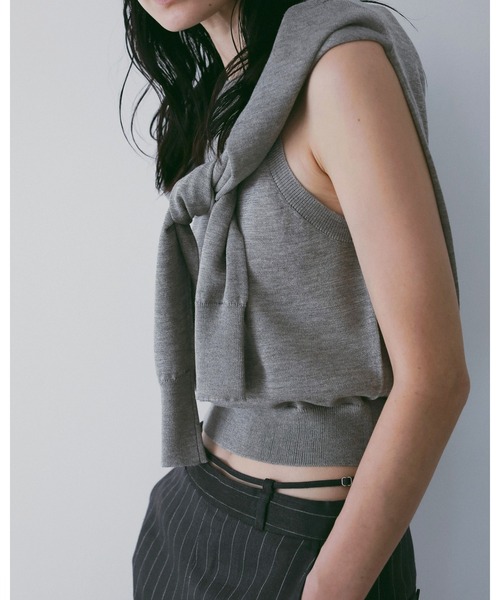 anuke（アンヌーク）の「Highgauge Sheer Cardigan（カーディガン/ボレロ・レディース・ブラウン/ピンク/グレイッシュベージュ・FREE）」の8枚目の写真