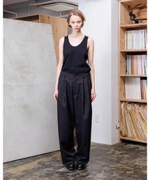 限定値下げ【VOAAOV】 Chic Tech Tuck Wide Slacks VOAAOV Chic Tech Tuck Wide Slacks CHARCOAL/CHECK | nua