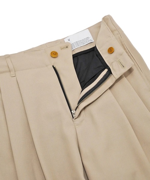 VOAAOV（ヴォアーブ）の「【VOAAOV】 BISHU OLD WOOL GABARDINE Tuck Wide Pants（スラックス・メンズ・ベージュ/ブラック/キャメル・0/1/2）」の10枚目の写真