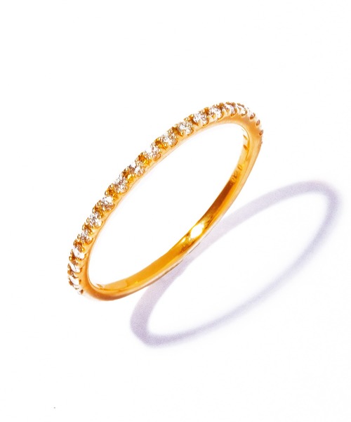 les bonbon(ルボンボン)の「【les bon bon】K18 half eternity diamond ring/ハーフエタニティ ダイヤモンド リング BOB797(リング・レディース・ゴールド・3/5/9/11/13/15 )」の2枚目の写真