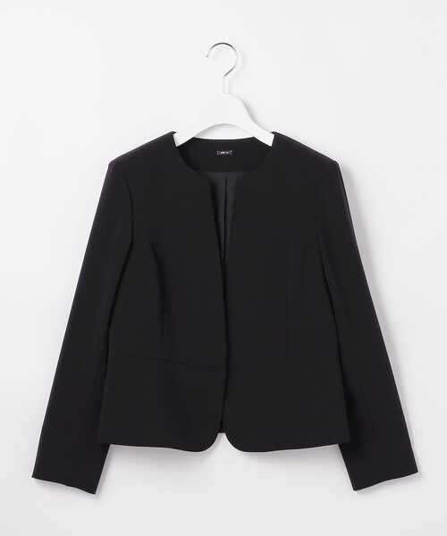 ANY SIS（エニィスィス）の「セレモニーダブルクロス クルーカラー ジャケット（ノーカラージャケット・レディース・ブラック系/ベージュ系/ネイビー系・X-SMALL）」の12枚目の写真