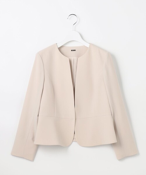 ANY SIS（エニィスィス）の「セレモニーダブルクロス クルーカラー ジャケット（ノーカラージャケット・レディース・ブラック系/ベージュ系/ネイビー系・X-SMALL）」の13枚目の写真