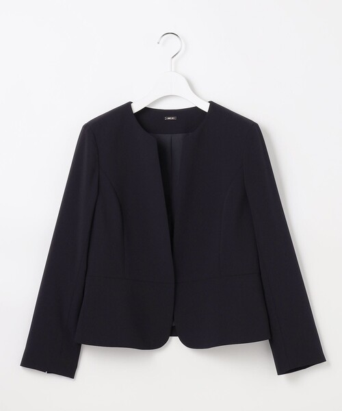 ANY SIS（エニィスィス）の「セレモニーダブルクロス クルーカラー ジャケット（ノーカラージャケット・レディース・ブラック系/ベージュ系/ネイビー系・X-SMALL）」の14枚目の写真