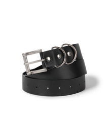 IUGAMAKARAS | O-Ring Square Buckle Belt (Black)(ベルト)