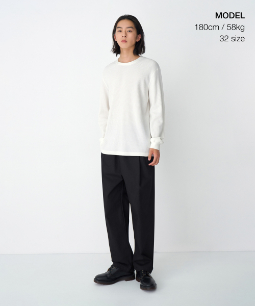 MUSINSA STANDARD（ムシンサスタンダード）の「コットンルーズテーパードバンディングパンツ[ブラック]（その他パンツ・メンズ・その他・34/32/30/26/28/40/38/42/36）」の3枚目の写真