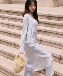 ROLAROLA（ロラロラ）の「SHEER EMBROIDERY BUSTIER ONEPIECE BLUE（ワンピース）」